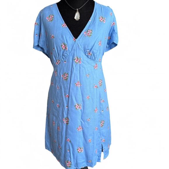 American Eagle blue floral mini dress - Picture 2 of 4